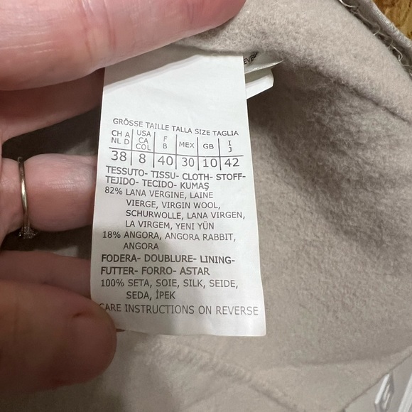 S MaxMara Pea Coat Short Length Beige - Small Angora Wool Blend - Picture 6 of 16